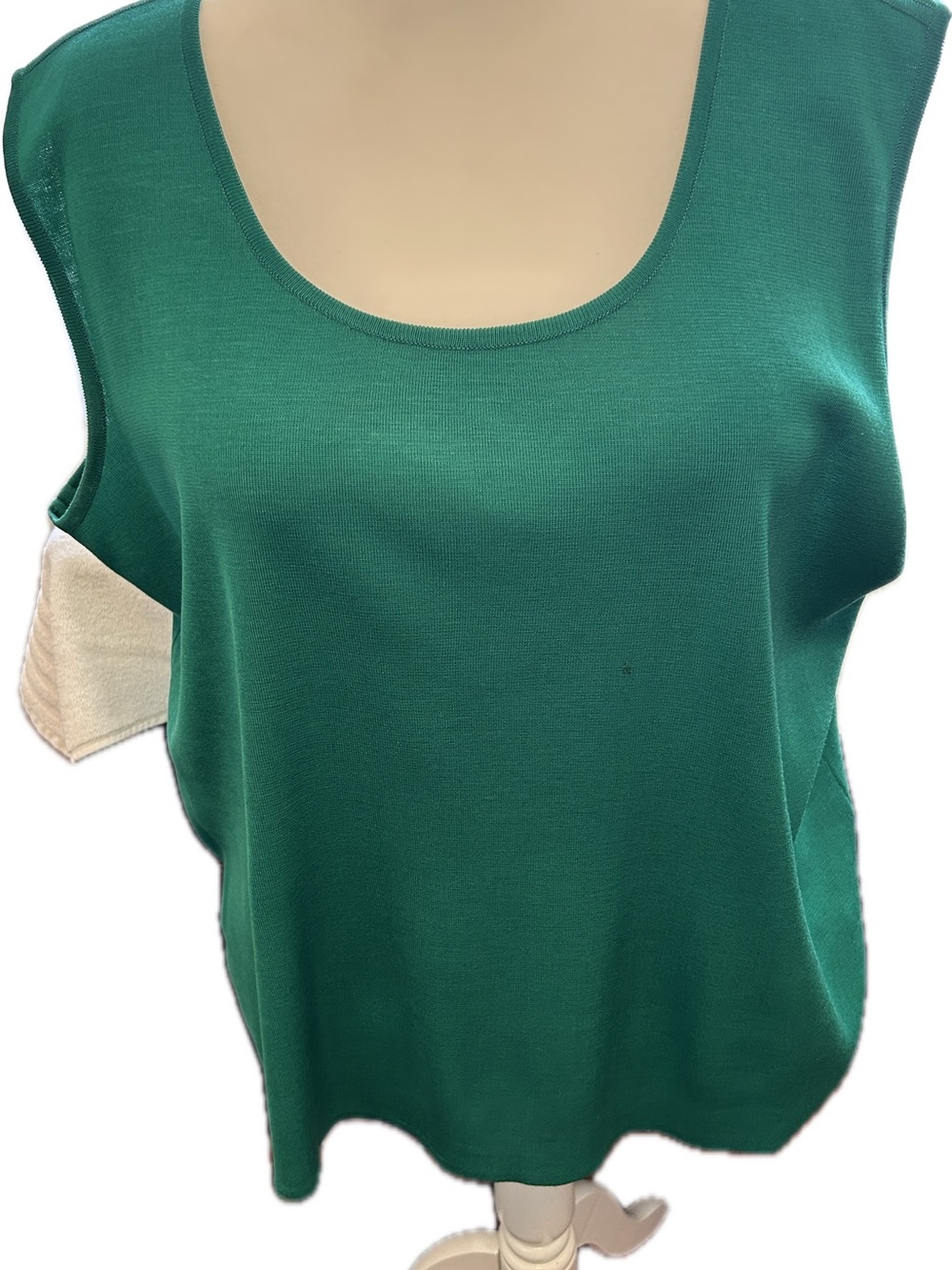 Ming Wang Emerald Green Scoop Neck Knit Tank
